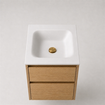 Corian badrumsskiva 52 cm inkl. Type 7-handfat, Glacier White