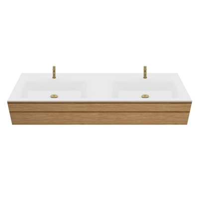Corian badrumsskiva efter mått med integrerat Type 7-tvättställ, Glacier White