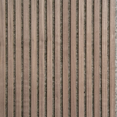 Akustikpanel Green Option - Valnöt med brun MDF 60 x 240 cm