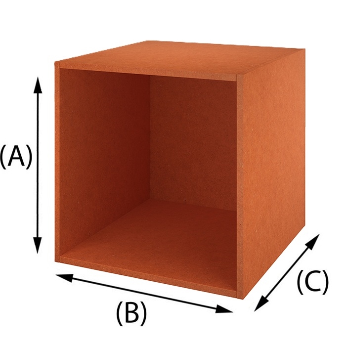 Trälåda Orange Valchromat MDF 16 mm